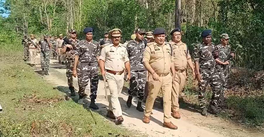 पुलिस व एसएसबी की संयुक्त पेट्रोलिंग अभियान