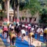 योग व रंगोली प्रतियोगिता में बच्चों ने किया प्रतिभाग